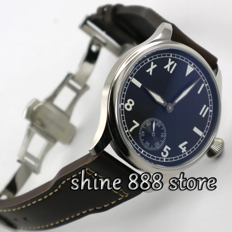Parnis 44mm Roman black dial deployment calsp 6498 hand winding movement Men's watch
Parnis 44mm Roman black dial deployment calsp 6498 hand winding movement Men's watch