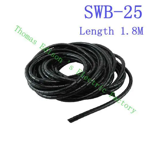 Spiral wrapping band SWB-25 diameter 25mm About 1.8M Length Black Cable casing Cable Sleeves Winding pipe Spiral Wrapping
Spiral wrapping band SWB-25 diameter 25mm About 1.8M Length Black Cable casing Cable Sleeves Winding pipe Spiral Wrapping
