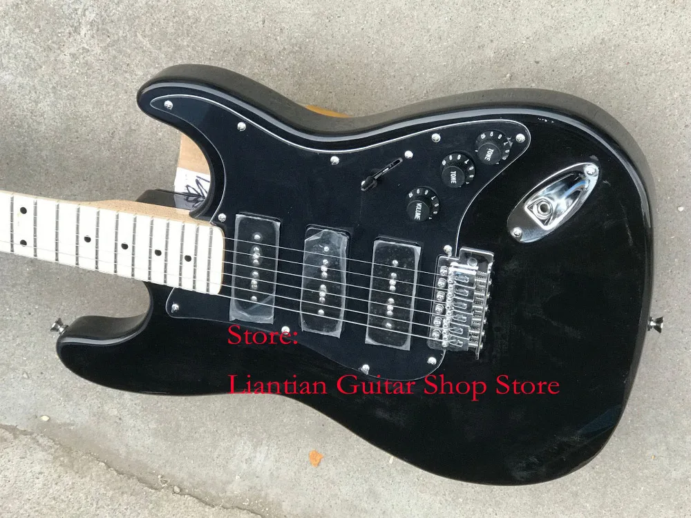 Factory custom Body, Black guard , Maple fingerboard with black ST Electric Guitar with 3 P90 Pickups -19
Factory custom Body, Black guard , Maple fingerboard with black ST Electric Guitar with 3 P90 Pickups -19