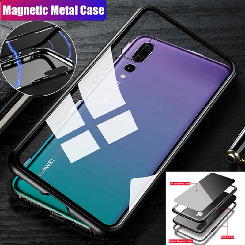 Ультратонкий металлический магнитный чехол для Huawei P20 lite mate 9 10 Pro funda Honor pro Coque P20pro