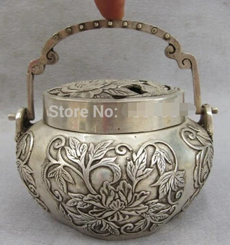 WBY++++ free shipping 4"Chinese Fengshui Buddhism Bronze Silver Lotus Hand warmer Censer Statues
WBY++++ free shipping 4"Chinese Fengshui Buddhism Bronze Silver Lotus Hand warmer Censer Statues