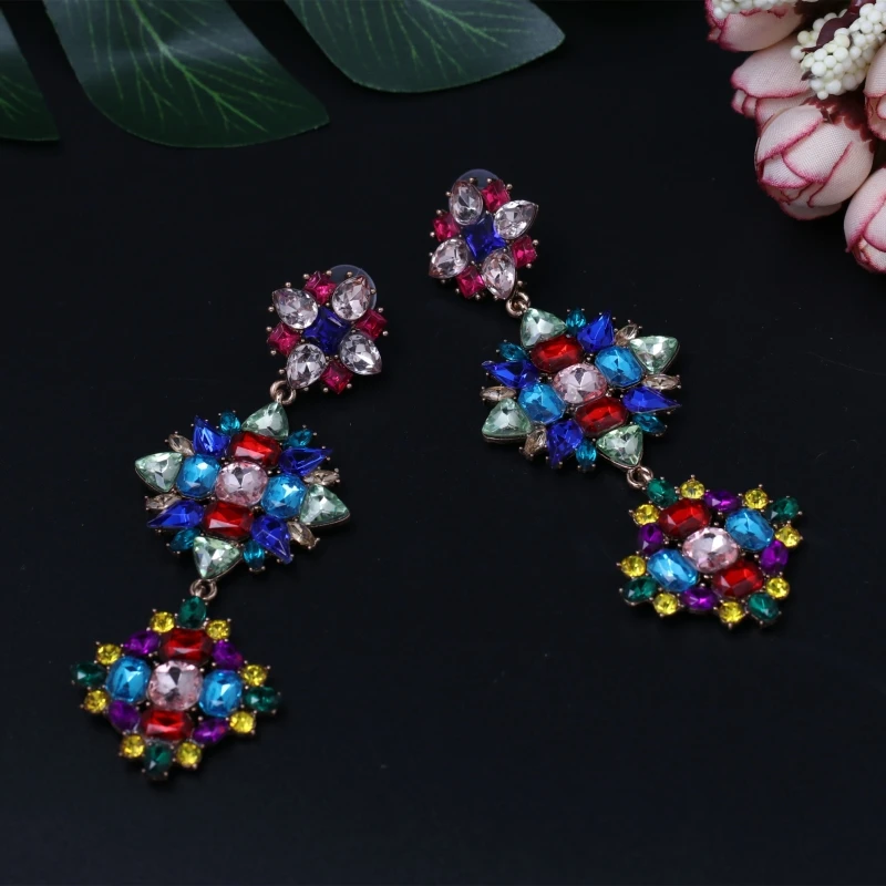 JURAN 10 CM flower crystal statement drop dangle earrings for women fashion brand rhinestone colorful earrings Brincos
JURAN 10 CM flower crystal statement drop dangle earrings for women fashion brand rhinestone colorful earrings Brincos