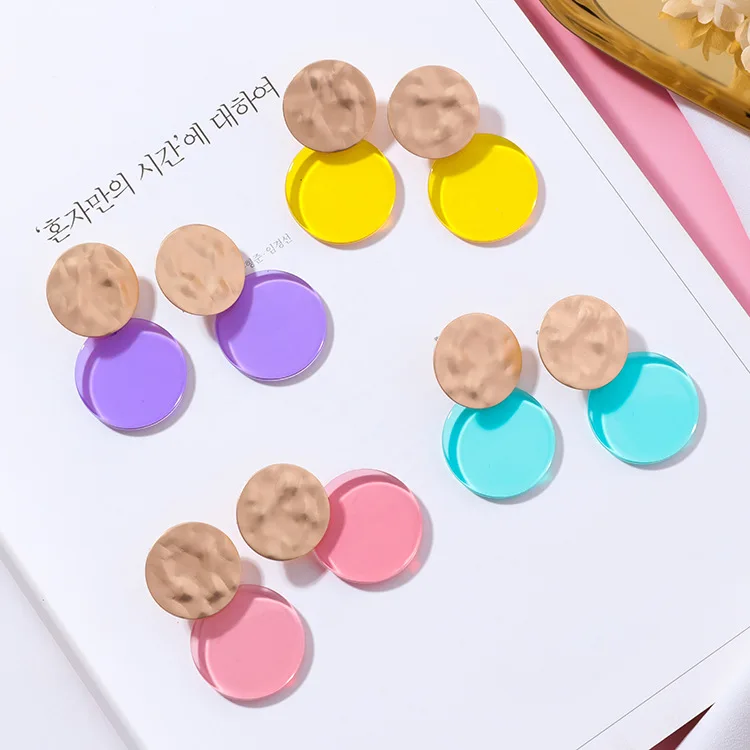 SHIFEEL 2018 New Korea Macaron Contrast color Acrylic Wafer Earrings Simple Color matching Metal Irregular Pendients For Women
SHIFEEL 2018 New Korea Macaron Contrast color Acrylic Wafer Earrings Simple Color matching Metal Irregular Pendients For Women
