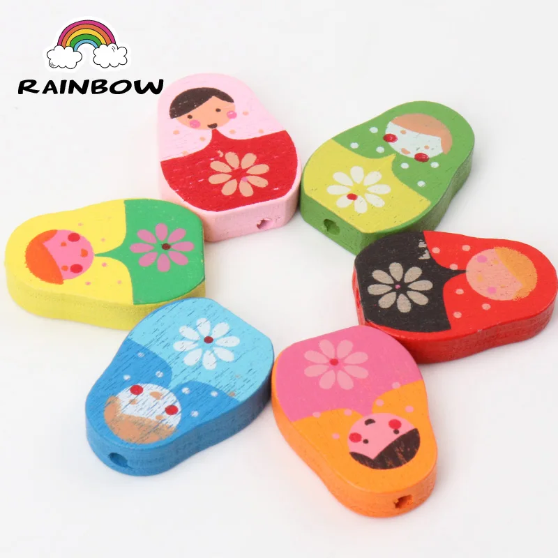 Mix Colours Russian Dolls Pattern Natural Flat Wooden Spacer Beads Fit Jewelry DIY 16x22mm 50pcs
Mix Colours Russian Dolls Pattern Natural Flat Wooden Spacer Beads Fit Jewelry DIY 16x22mm 50pcs