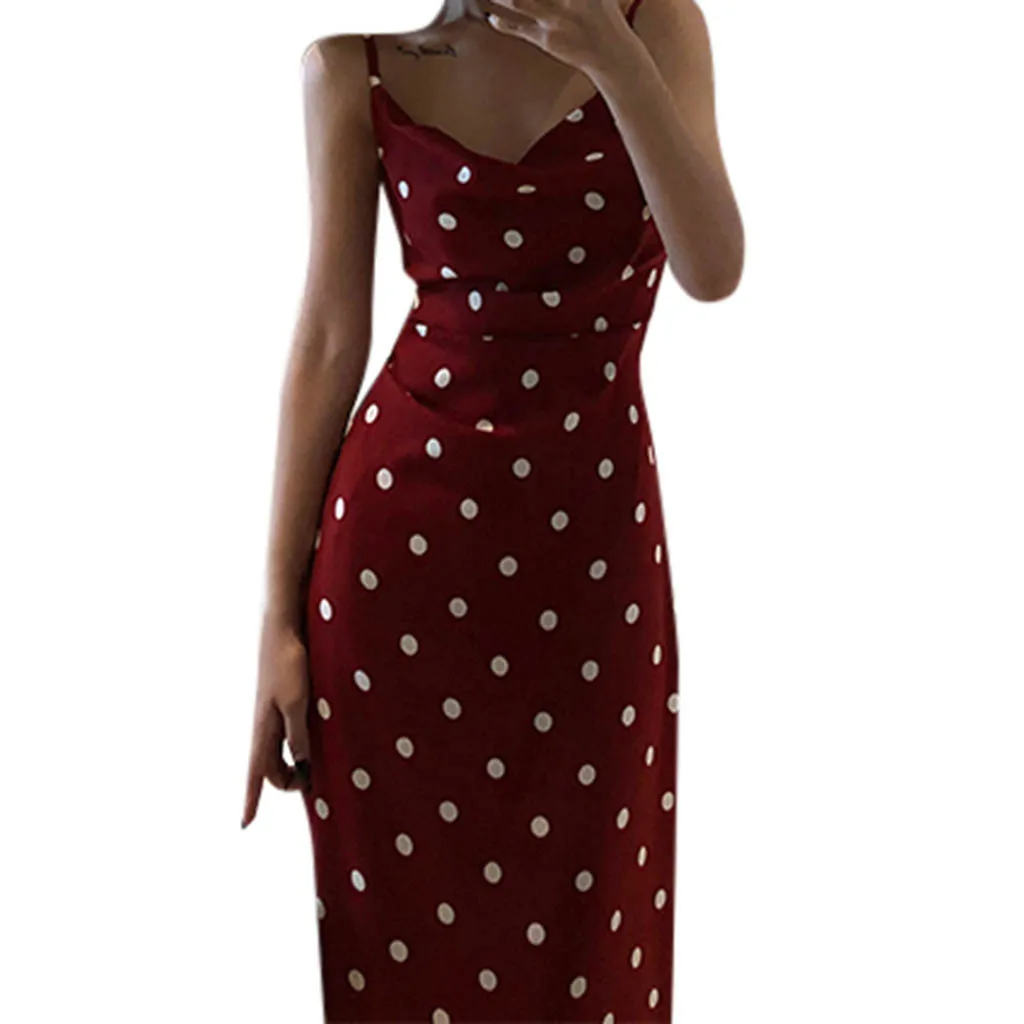 Summer Dress Retro Long Sleeveless Bottoming Point Sling Party Dresses Summer Dress 2019 Beach Dresses vestidos de verano NEW
Summer Dress Retro Long Sleeveless Bottoming Point Sling Party Dresses Summer Dress 2019 Beach Dresses vestidos de verano NEW