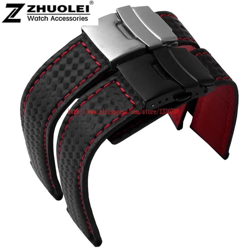new arrivals black with red stitches carbon fibre lines watchband with double insurance folding buckle 20mm 22mm watch straps
new arrivals black with red stitches carbon fibre lines watchband with double insurance folding buckle 20mm 22mm watch straps