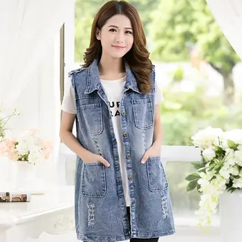 new Plus Size 5XL Jacket Sleeveless Cardigan Ladies Jeans Waistcoats Long Denim Vest Women Slim Jacket
new Plus Size 5XL Jacket Sleeveless Cardigan Ladies Jeans Waistcoats Long Denim Vest Women Slim Jacket