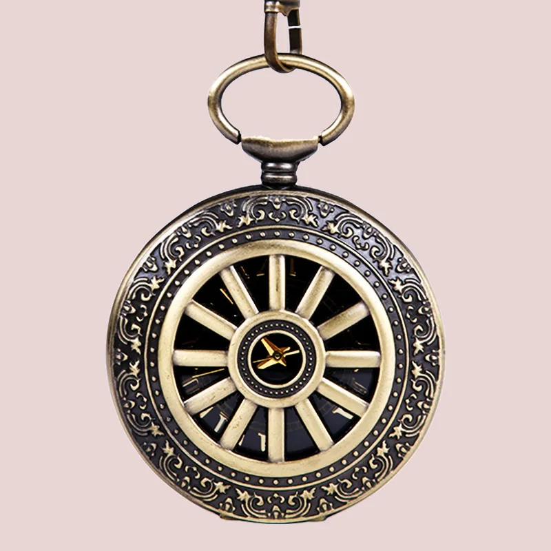 TFO Lucky bronze perspective wheel design pocket watch Greek digital dial clock antique petal logo back case watch
TFO Lucky bronze perspective wheel design pocket watch Greek digital dial clock antique petal logo back case watch