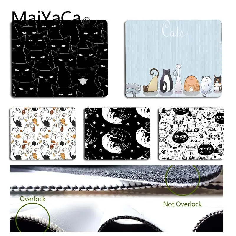 MaiYaCa крутой новый кот черно-белый DIY дизайн игровой с узором коврик для мыши