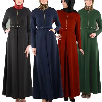 Muslim Abaya Islamic Clothes For Women Muslim Dress Long Sleeve Maxi Dress Women Zipper Bodycone Muslim Maxi Dress With Belt
Muslim Abaya Islamic Clothes For Women Muslim Dress Long Sleeve Maxi Dress Women Zipper Bodycone Muslim Maxi Dress With Belt