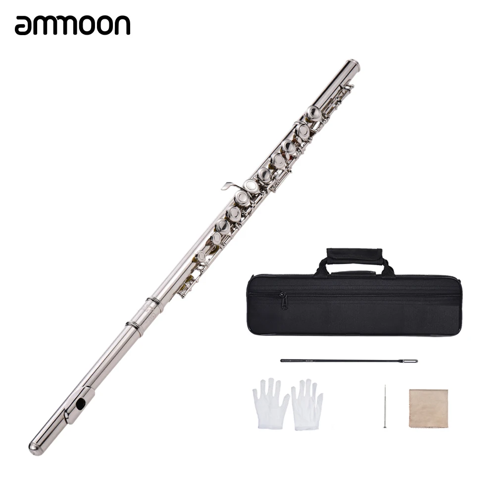 Western Concert Flute Silver Plated 16 Holes C Key Cupronickel Musical Instrument with Cleaning Cloth Stick Gloves Screwdriver
Western Concert Flute Silver Plated 16 Holes C Key Cupronickel Musical Instrument with Cleaning Cloth Stick Gloves Screwdriver