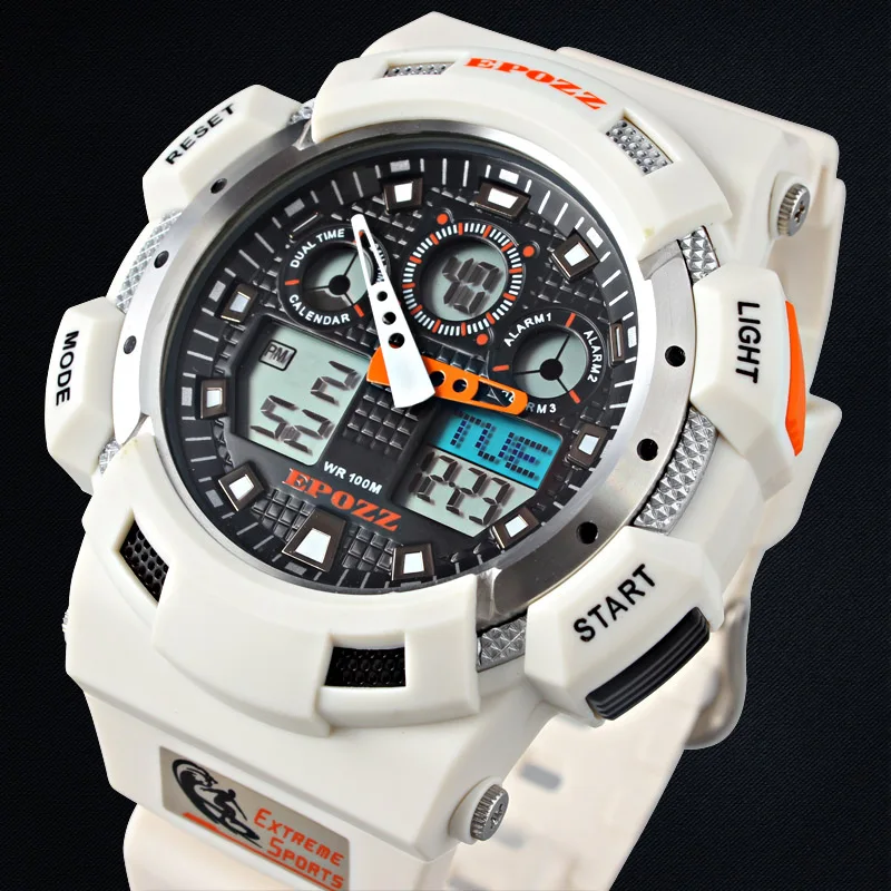 EPOZZ Men's Digital Watches Sports Wrist Watch G Style Male Clock Rubber Strap White Color Waterproof 100M Relogio Masculino
EPOZZ Men's Digital Watches Sports Wrist Watch G Style Male Clock Rubber Strap White Color Waterproof 100M Relogio Masculino