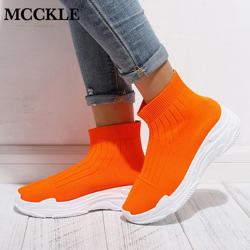 MCCKLE Autumn Ankle Boots Fabric Sock Shoes Woman Slip On Vulcanized Kintted High Top Female Flats Fashion Walking Shoes Ladies
MCCKLE Autumn Ankle Boots Fabric Sock Shoes Woman Slip On Vulcanized Kintted High Top Female Flats Fashion Walking Shoes Ladies