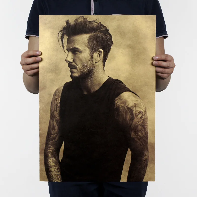 Image David Beckham C style  soccer football star kraft paper Cafe bar poster  Retro Poster decorative painting 51x35.5cmFree shipping