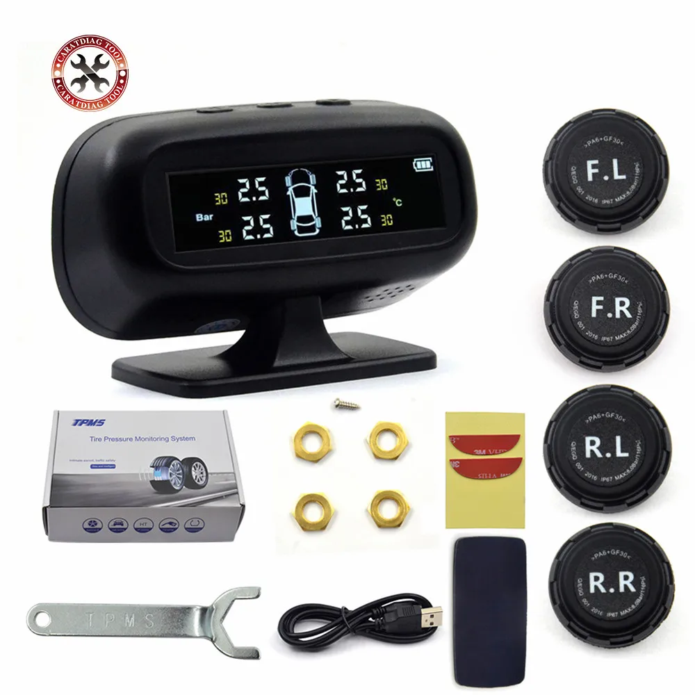 Newest Solar Energy Car TPMS Real Time Digital Display Alarm with Tire Pressure&Temperature Monitoring System for Auto Security
Newest Solar Energy Car TPMS Real Time Digital Display Alarm with Tire Pressure&Temperature Monitoring System for Auto Security