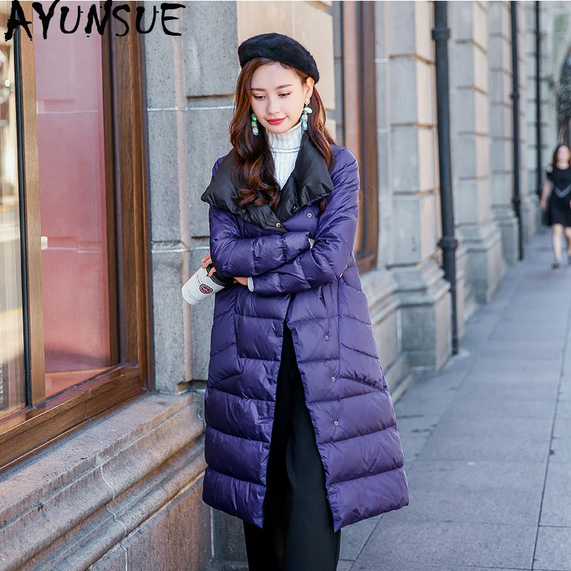 AYUNSUE Ultra Light Down Jacket Women Double-side Wear Long Coat 2019 Winter Jacket Women Korean Slim Parka Abrigo Mujer MY1491
AYUNSUE Ultra Light Down Jacket Women Double-side Wear Long Coat 2019 Winter Jacket Women Korean Slim Parka Abrigo Mujer MY1491