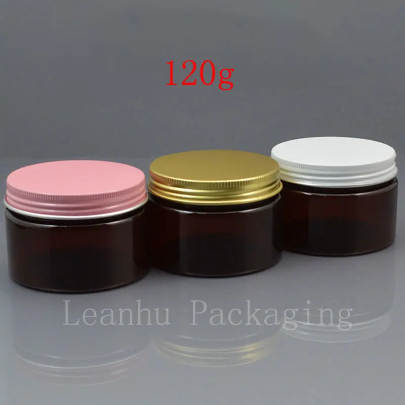120g Empty Brown PET Cream Jar White Pink Gold Aluminum Screw Cap 120ml Solid Perfumes Bottles 4oz Mask Cream Amber Containers
120g Empty Brown PET Cream Jar White Pink Gold Aluminum Screw Cap 120ml Solid Perfumes Bottles 4oz Mask Cream Amber Containers