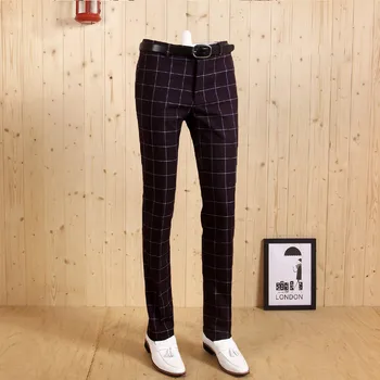 2017 high quality men deep blue purple green plaid slim business gentleman zipper suits long pant wedding groom casual pants
2017 high quality men deep blue purple green plaid slim business gentleman zipper suits long pant wedding groom casual pants