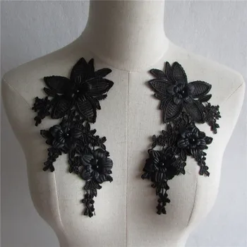 New style black Floral Applique pearl Decorated DIY Lace Collar Fabric Sewing Applique Supplies a pair for sale YL557
New style black Floral Applique pearl Decorated DIY Lace Collar Fabric Sewing Applique Supplies a pair for sale YL557