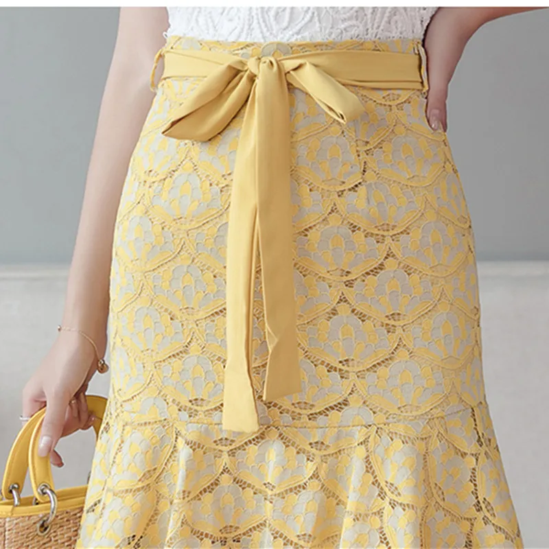 SZMXSS High quality Fashion woman summer lace Mermaid skirt Tight waist pack hip Pure color Yellow white black skirts womens
SZMXSS High quality Fashion woman summer lace Mermaid skirt Tight waist pack hip Pure color Yellow white black skirts womens