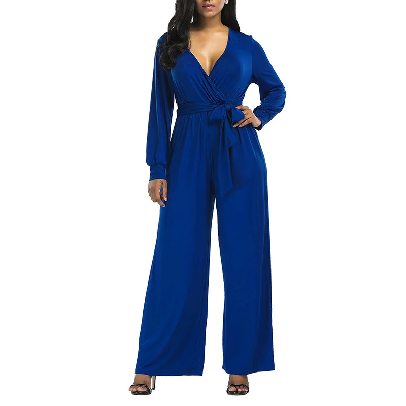 Elegant Cami Jumpsuit Women Sexy V Neck Jumpsuits 2019 Fall Fashion