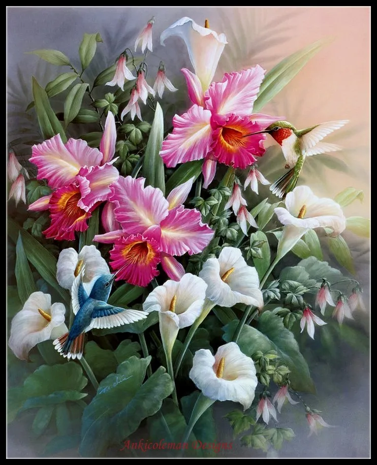 Needlework for embroidery DIY DMC High Quality - Counted Cross Stitch Kits 14 ct Oil painting - Hummingbirds with Lilies
Needlework for embroidery DIY DMC High Quality - Counted Cross Stitch Kits 14 ct Oil painting - Hummingbirds with Lilies