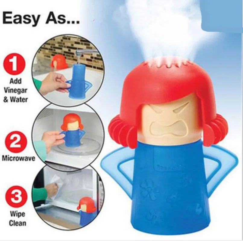 Angry Mama Microwave Cleaner Easily Cleans Oven Steam Appliances for The Kitchen Refrigerator cleaning | Дом и сад