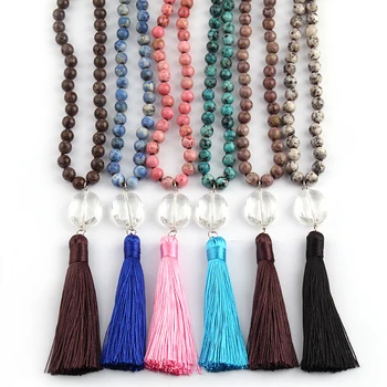Fashion Knotted White Oval Crystal Link Long Tassel Necklace Handmade Women Stone Necklace
Fashion Knotted White Oval Crystal Link Long Tassel Necklace Handmade Women Stone Necklace