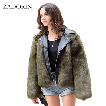 ZADORIN 2020 Winter Streetwear Short Faux Fur Coat Women Long Sleeve Leather Patchwork Faux Fur Jacket Coats casacas para mujer
ZADORIN 2020 Winter Streetwear Short Faux Fur Coat Women Long Sleeve Leather Patchwork Faux Fur Jacket Coats casacas para mujer