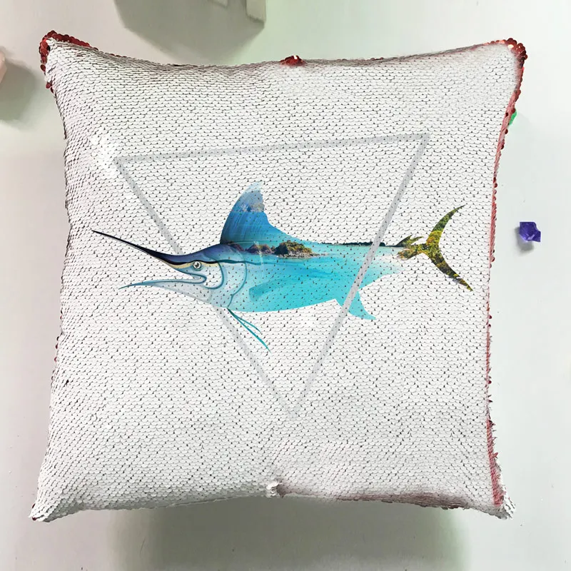 Mermaid Modern Cushions Home Decor Couch Pillows Reversible Flip Sequin Fashion Letter Pillowcase Seat Luxury Cushion J045 (1)