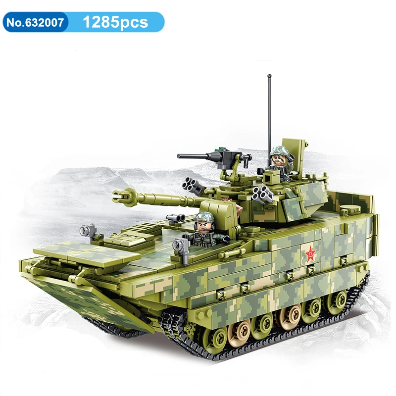 DIY 1285pcs Military Amphibious Infantry Fighting Vehicle Tank Building Blocks Armored Car Bricks Educational Toys For Children
DIY 1285pcs Military Amphibious Infantry Fighting Vehicle Tank Building Blocks Armored Car Bricks Educational Toys For Children