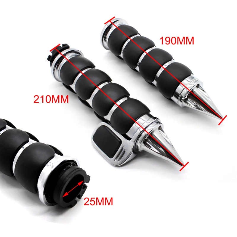 ROAOPP Motorcycle Hand Grips 25MM Handlebar One Pair For Harley Street Glide Kawasaki Vulcan 800 900 1500 1600 2000 Classic VN