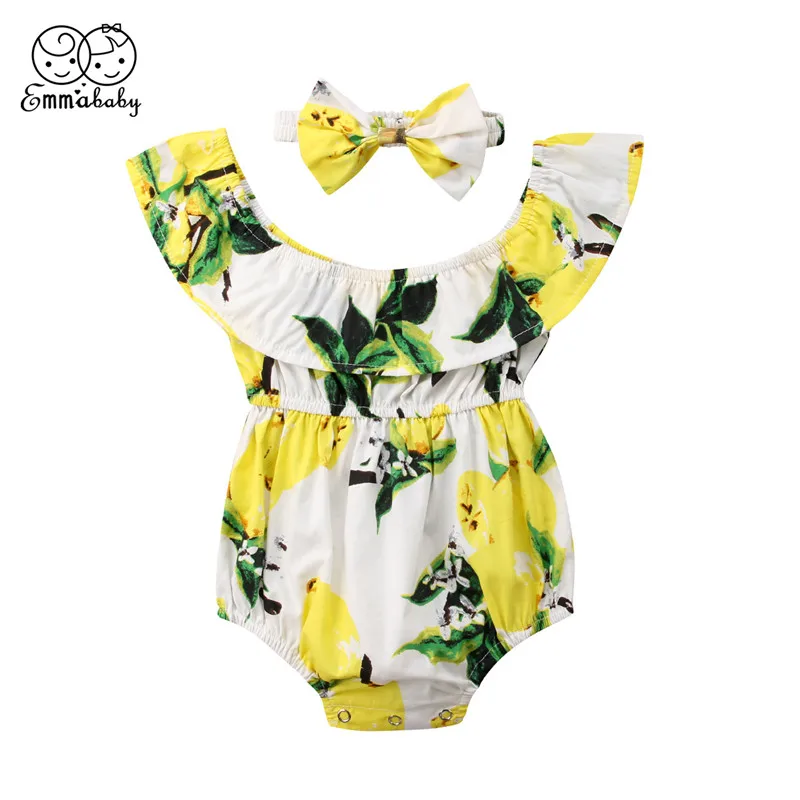 Newborn Baby Girls Lemon Pattern Romper+Headband Off-shoulder Jumpsuit Outfit Baby Girls Short Sleeve Romper New Born Clothes
Newborn Baby Girls Lemon Pattern Romper+Headband Off-shoulder Jumpsuit Outfit Baby Girls Short Sleeve Romper New Born Clothes