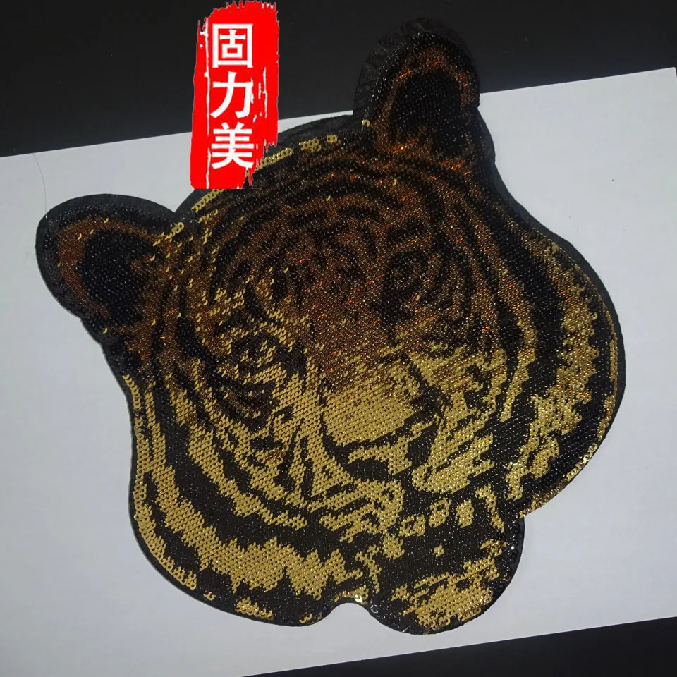 SOLIDBEAUTY 10pc big size gold and silver sequined Embroidered patches for clothing iron or sew on Cartoon Tiger head Appliques
SOLIDBEAUTY 10pc big size gold and silver sequined Embroidered patches for clothing iron or sew on Cartoon Tiger head Appliques