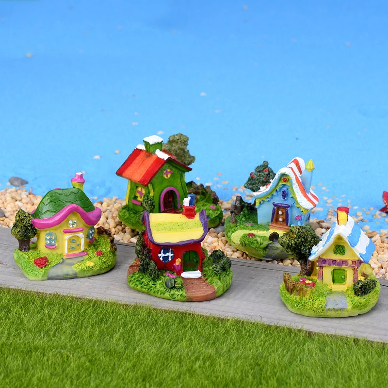 Мини замок мультяшный домик мини здания сказочные миниатюрные миниатюры садовый