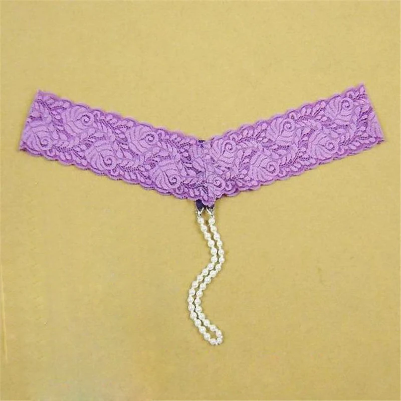 

Women Ladies Lace Massage Pearls G Strings Sexy Mini Micro Thongs T-back Underwear Beading Erotic Lingerie Panties Briefs Tangas