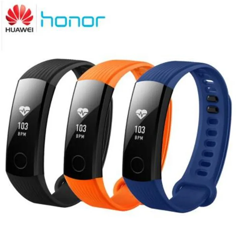 

Original Huawei Honor Band 3 4Smart Wristband Bracelet Swimmable 5ATM 0.91" OLED Screen Touchpad Heart Rate Monitor Push Message