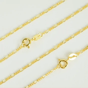 Unisex Pure 925 Sterling Silver & Gold Color 1.5mm Wide 40/45/50cm Flat Figaro Chain Necklace for Women Men Kids Girls Boys
Unisex Pure 925 Sterling Silver & Gold Color 1.5mm Wide 40/45/50cm Flat Figaro Chain Necklace for Women Men Kids Girls Boys