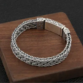 100% real s925 sterling silver Fashion weaving twine vine flower bracelet men's Thai silver personality bracelet
100% real s925 sterling silver Fashion weaving twine vine flower bracelet men's Thai silver personality bracelet
