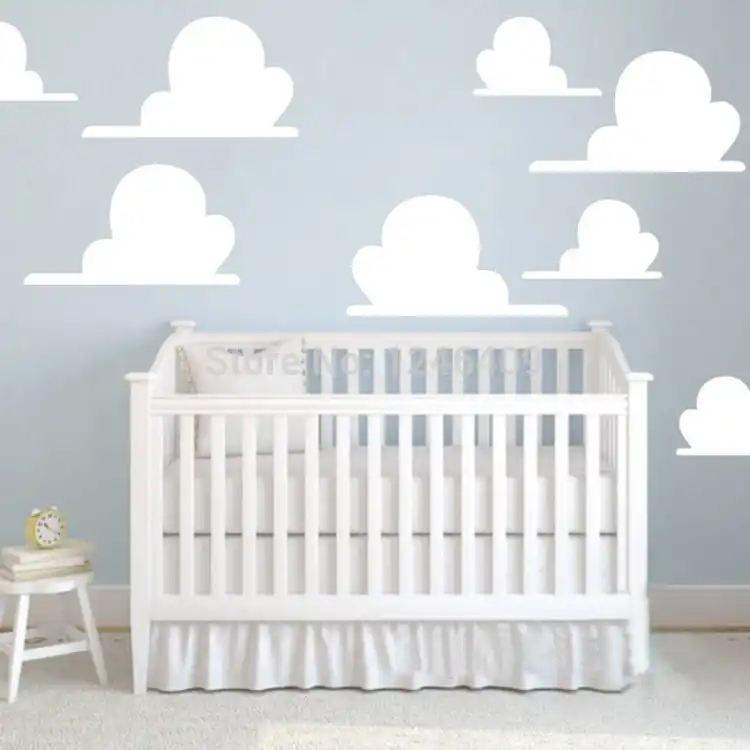 Cute Clouds Toy Story Inspired Wall Sticker 8pcs Set Great For