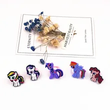 New 5Pcs/set Cute Cartoon My Little Horse Baby Girl Children's Cute Rings For Kids Cosplay Party Gift Jewelry(China)