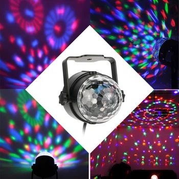 Music Sensor RGB LED Stage Effect Lights 3W RGB Mini Crystal Magic Rotating Ball AC 85-260V EU/US Plug for home Entertain&Party
Music Sensor RGB LED Stage Effect Lights 3W RGB Mini Crystal Magic Rotating Ball AC 85-260V EU/US Plug for home Entertain&Party