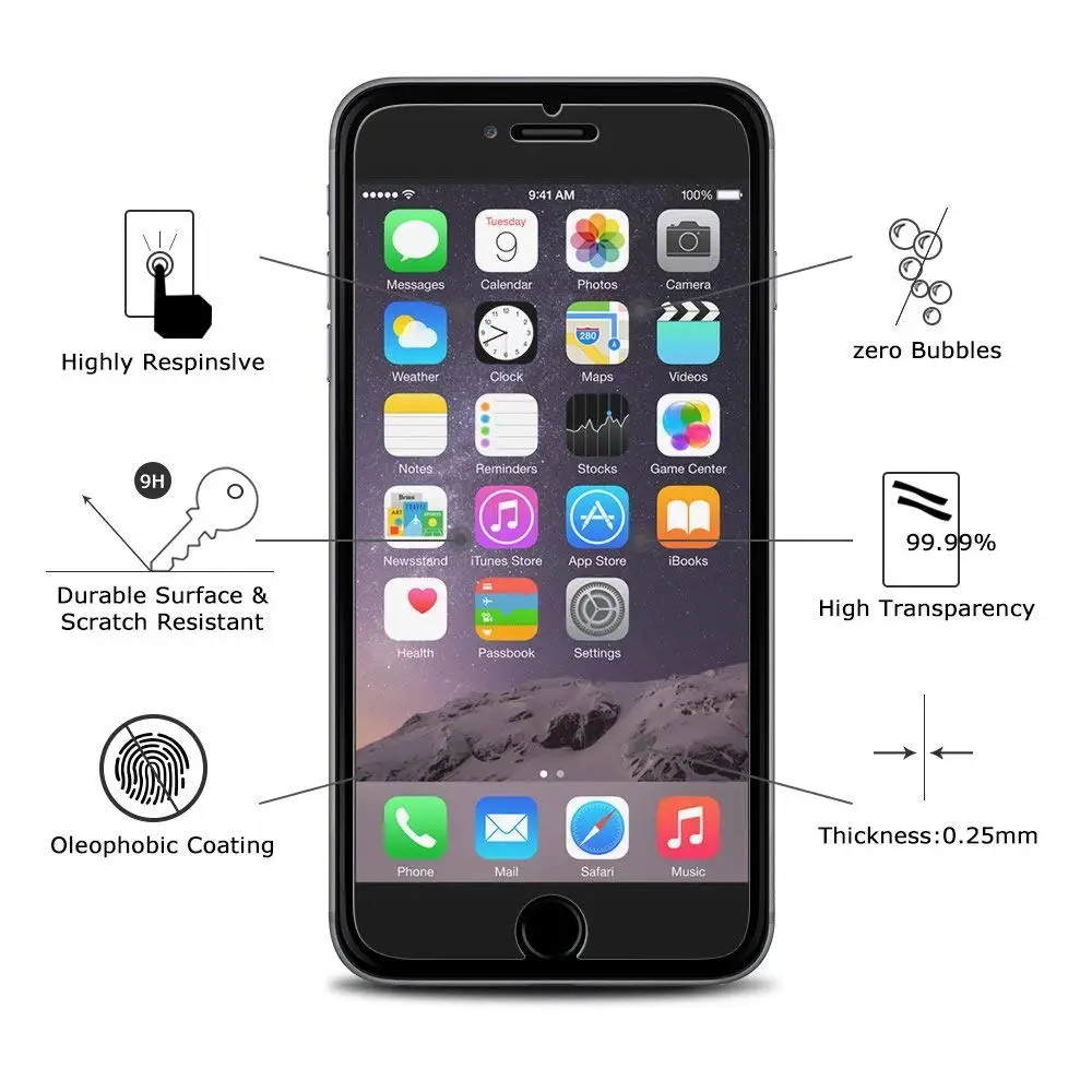 2 Pieces a Pack For iPhone 6 6s 4.7 inch Screen Glass Clear Anti Scratch Explosion Thin Protector Perfect High Sence Touch
2 Pieces a Pack For iPhone 6 6s 4.7 inch Screen Glass Clear Anti Scratch Explosion Thin Protector Perfect High Sence Touch