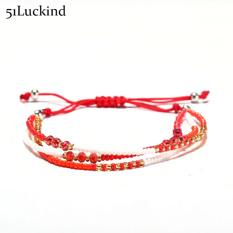 Fashion 6 Color Hand Braided Red Rope Bracelet Small Seed Beads String Braclet Multialyer Braslet For Women Girls Lucky Jewelry
Fashion 6 Color Hand Braided Red Rope Bracelet Small Seed Beads String Braclet Multialyer Braslet For Women Girls Lucky Jewelry