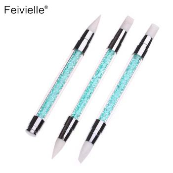 3Pc Crystal Nail Art Brush Pen Silicone Head 2 Way Carving Emboss Shaping Hollow Sculpture Acrylic Brushes Manicure Dotting Tool 
3Pc Crystal Nail Art Brush Pen Silicone Head 2 Way Carving Emboss Shaping Hollow Sculpture Acrylic Brushes Manicure Dotting Tool