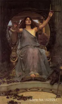 

Circe Offering the Cup to Ulysses by John William Waterhouse Canvas art Painting High quality Hand painted