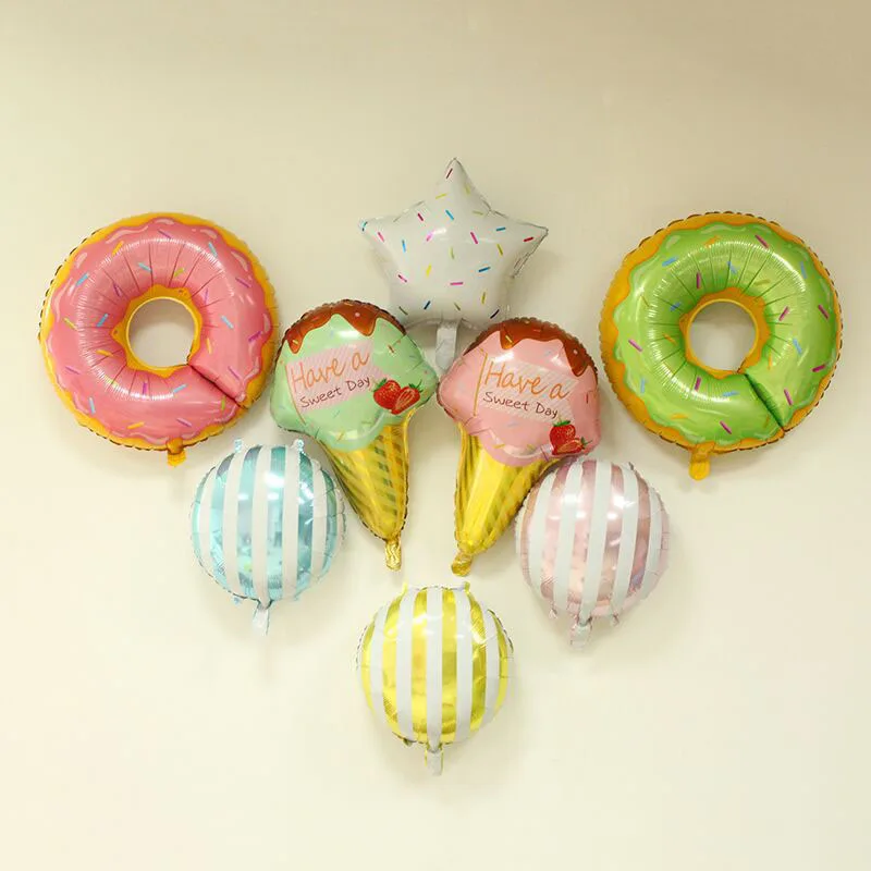 200pcs Sweet Donuts Ice Cream Foil Balloons Birthday Party Sprinkle Doughnut Helium Mylar Globos Baby Shower Decor ZA6549
200pcs Sweet Donuts Ice Cream Foil Balloons Birthday Party Sprinkle Doughnut Helium Mylar Globos Baby Shower Decor ZA6549