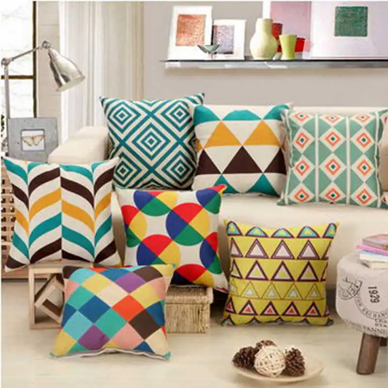 45x45cm Christmas Geometry Cushion Covers Cotton linen PillowCover for Sofa Bed Nordic Decorative Pillow Case Colorful Almofadas
45x45cm Christmas Geometry Cushion Covers Cotton linen PillowCover for Sofa Bed Nordic Decorative Pillow Case Colorful Almofadas