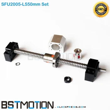 SFU2005 550mm Ball screw with SFU2005 Ballnut Housing + BK15 BF15 support set and 8mm to 12mm Jaw Coupling
SFU2005 550mm Ball screw with SFU2005 Ballnut Housing + BK15 BF15 support set and 8mm to 12mm Jaw Coupling