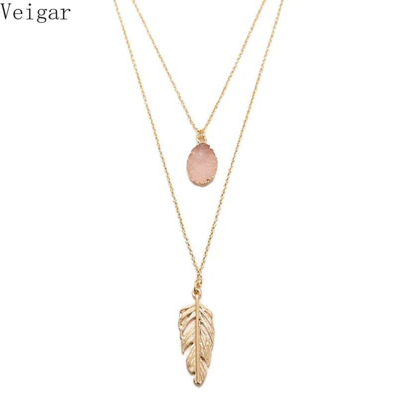 Pnik Stone Pendant Necklace Women Feather Necklaces Female 2018 Fashion Jewelry Ladies Layered Necklace Gold Silver Color
Pnik Stone Pendant Necklace Women Feather Necklaces Female 2018 Fashion Jewelry Ladies Layered Necklace Gold Silver Color